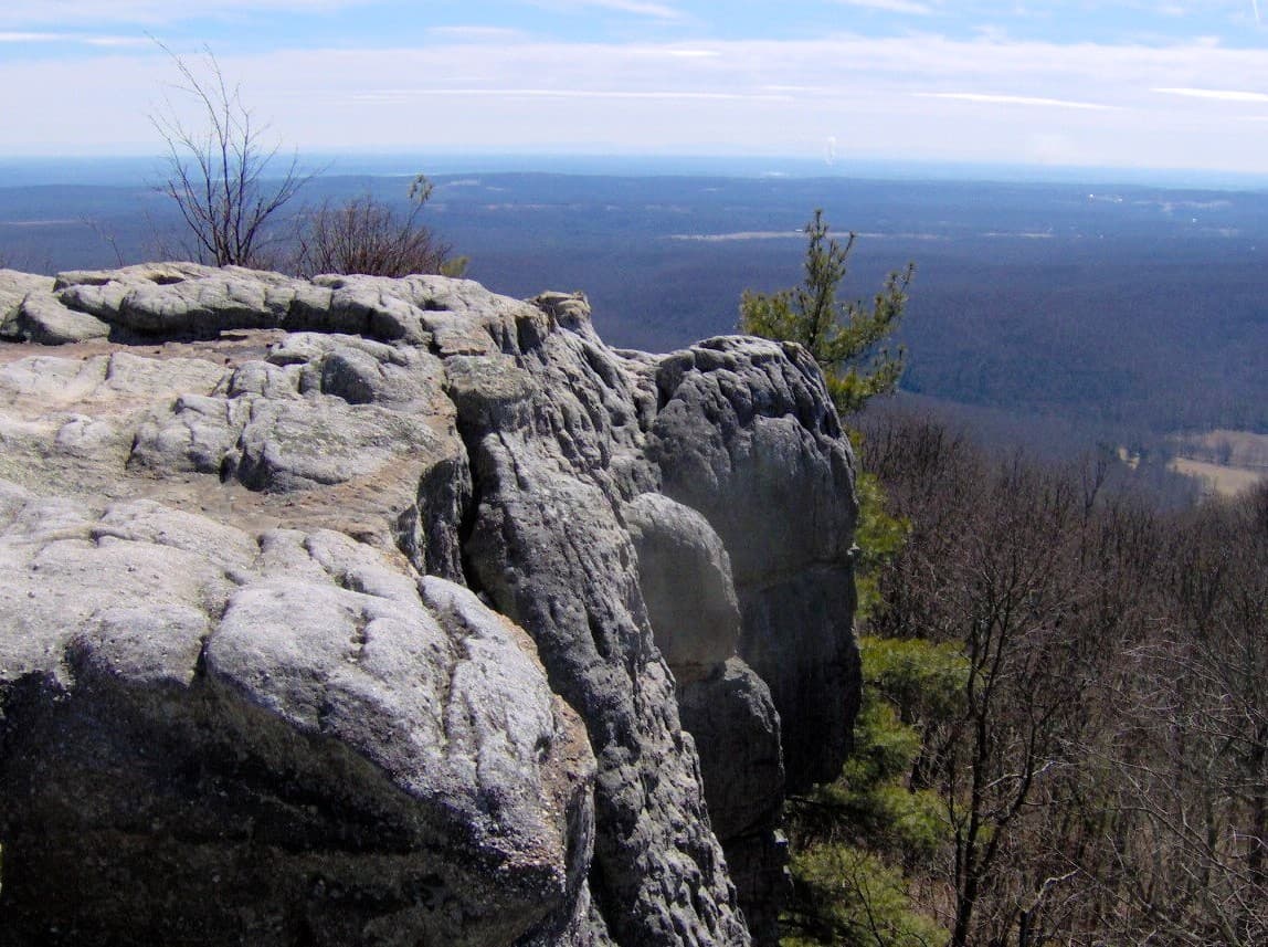 The view east over Grassy Cove from an overlook near the summit of Black Mountain