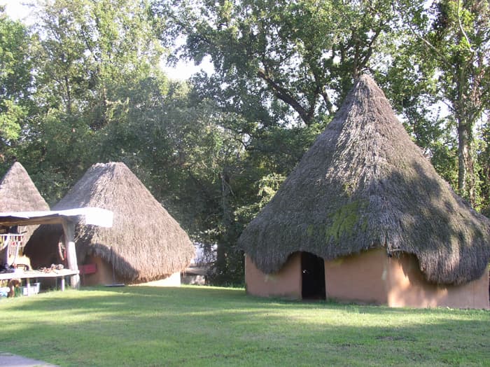 Reconstructed buildings at the Chucalissa archaeological site within T.O. Fuller State Park