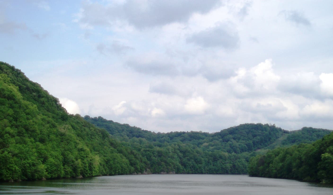 View across Fort Patrick Henry Lake from Warriors' Path State Park in Kingsport, Tennessee
